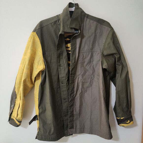 NWT $170 G-Star Raw Mens R-3N Boxy Shirt Jacket Shadow Olive Green Yellow Size L - Picture 6 of 14